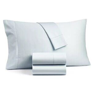 Charter Club Solid 550TC Full Sheet Set Cotton Vapor Blue Gray New $120